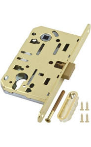 Защёлка магнитная под ключевой цилиндр AGB MEDIANA POLARIS с ответной планкой (золото блестящее) B061035003+В014020503