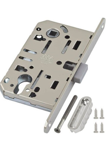 Защёлка магнитная под ключевой цилиндр AGB MEDIANA POLARIS с ответной планкой (матовый хром) B061035034+В014020534