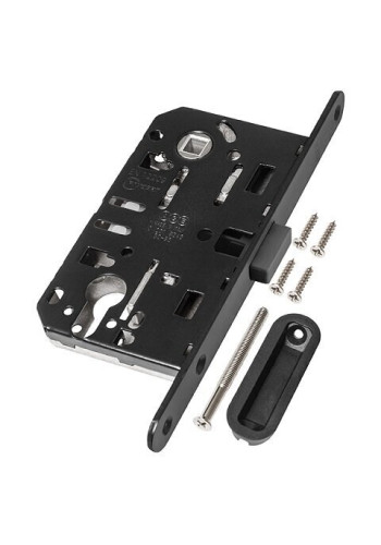 Защёлка магнитная под ключевой цилиндр AGB MEDIANA POLARIS с ответной планкой (черный матовый) В061035093+В014020593