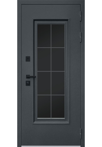 Стальная дверь "Titanium" с окном и английской решеткой (терморазрыв 3к)