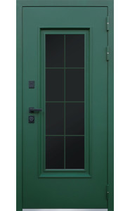 Стальная дверь "Олимп" с окном и английской решеткой (терморазрыв 3к)