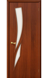 Межкомнатная дверь 8С, со стеклом, цвет ИталОрех
