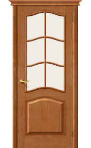 Межкомнатная дверь М7, со стеклом, цвет Светлый Лак