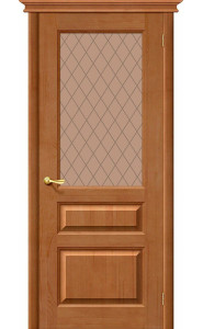 Межкомнатная дверь М5, со стеклом, цвет Светлый Лак