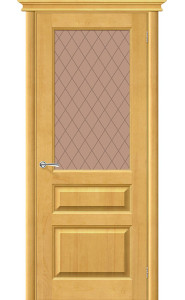 Межкомнатная дверь М5, со стеклом, цвет Медовый