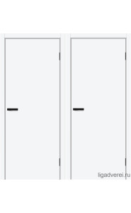 Межкомнатная дверь Prime, ПЭТ белая, алюминиевая черная кромка с 4-х сторон
