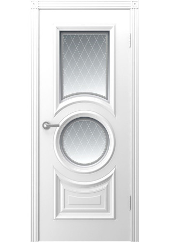 Дверь Богема Белая эмаль со стеклом