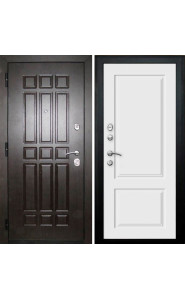 Дверь мет. SD Prof-5 Квадро 2 Венге/Белый, со стеклом