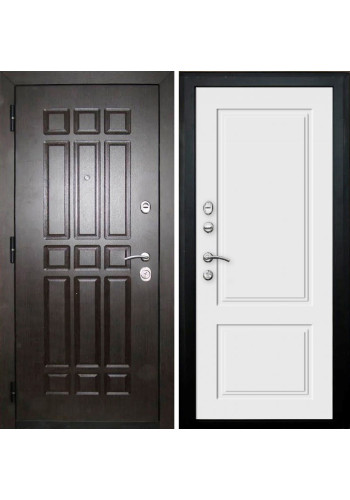 Дверь мет. SD Prof-5 Квадро 2 Венге/Белый, со стеклом