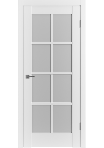 Межкомнатная дверь Emalex ER1, со стеклом, цвет Emalex Ice
