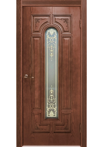 Дверь Арес, Орех натуральный 2 со стеклом