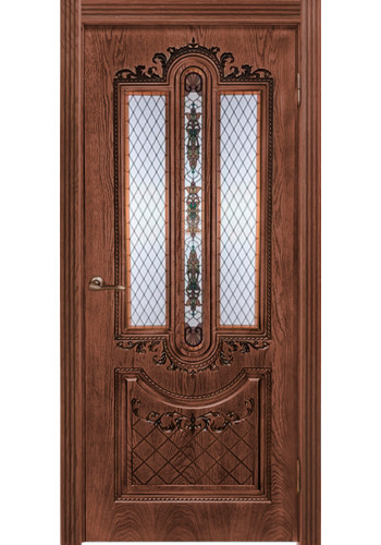 Дверь Муар, Орех натуральный 2 со стеклом