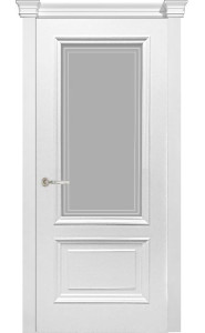 Дверь Багетто 2 Белая эмаль со стеклом