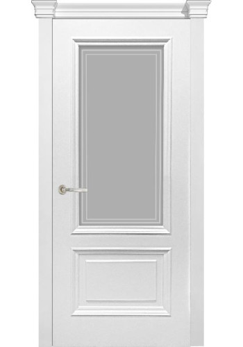 Дверь Багетто 2 Белая эмаль со стеклом Дверь Багетто 2 Белая эмаль со стеклом