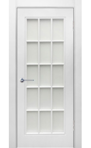 Дверь Британия 1 Белая эмаль со стеклом