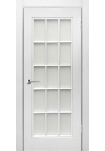 Дверь Британия 1 Белая эмаль со стеклом