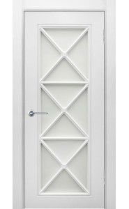 Дверь Британия 2 Белая эмаль со стеклом
