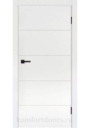 Дверь Мальта L 12 Белая эмаль ДГ