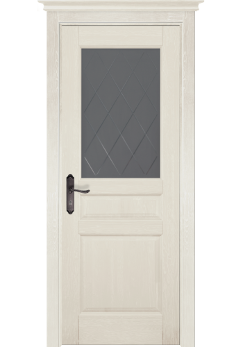 Дверь Валенсия Слоновая кость со стеклом брашированная